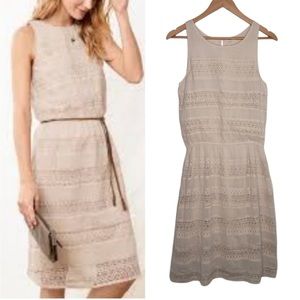 Garnet Hill Lace Detail Jewel-Neck Boho Dress Size 6